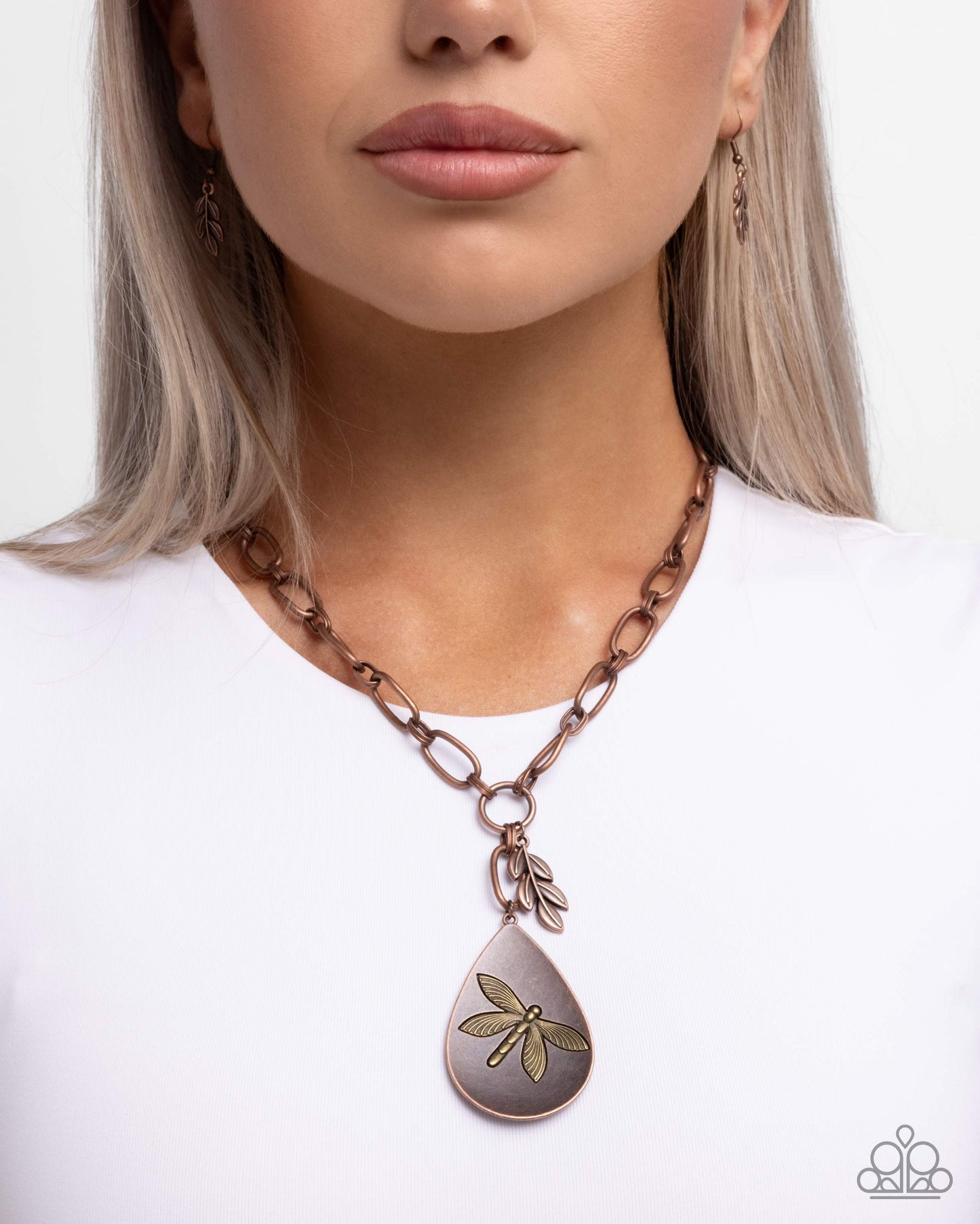 Deluxe Dragonfly - Copper Necklace