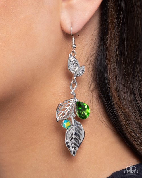 Descending Dazzle - Green Earring