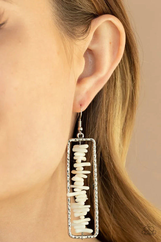 Don't QUARRY, Be Happy - White Earring