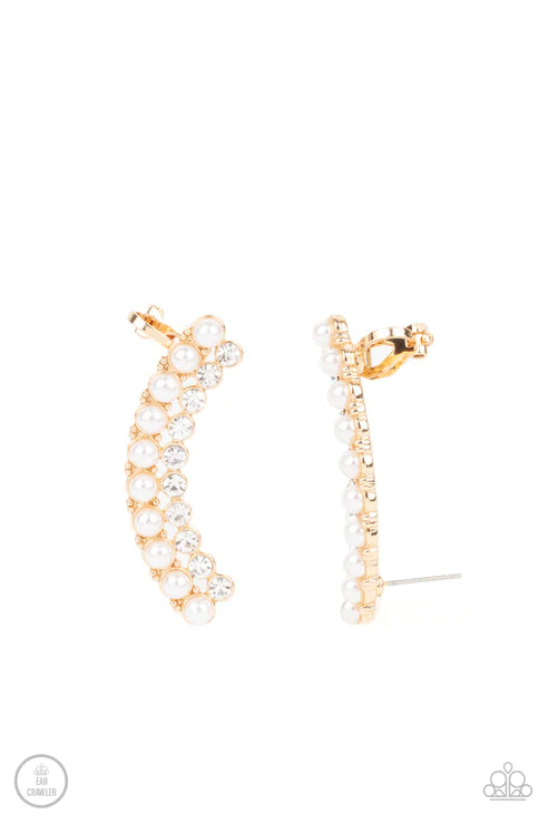 Doubled Down On Dazzle - Gold Earring