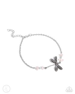 Dragonfly Dawn - Pink Anklet