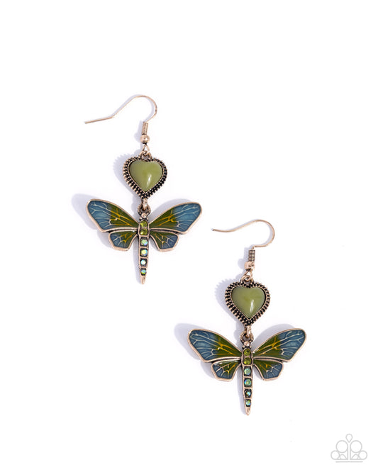 Dragonfly Devotion - Green Earring