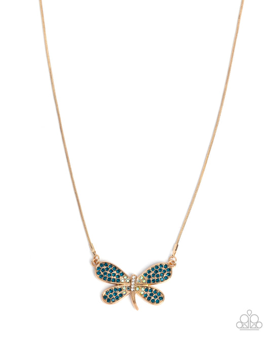 Dragonfly Direction - Gold Necklace