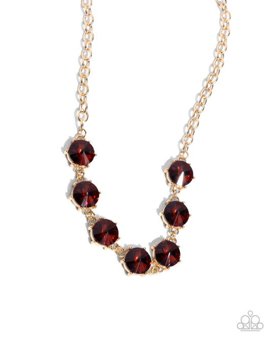 Drowning in Dazzle - Brown Necklace