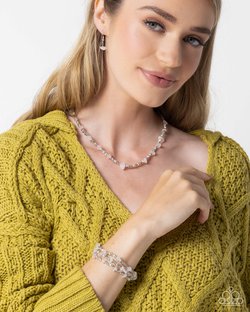 Earthy Expertise - Pink Necklace and Naturally Talented - Pink Bracelet - Complete Look