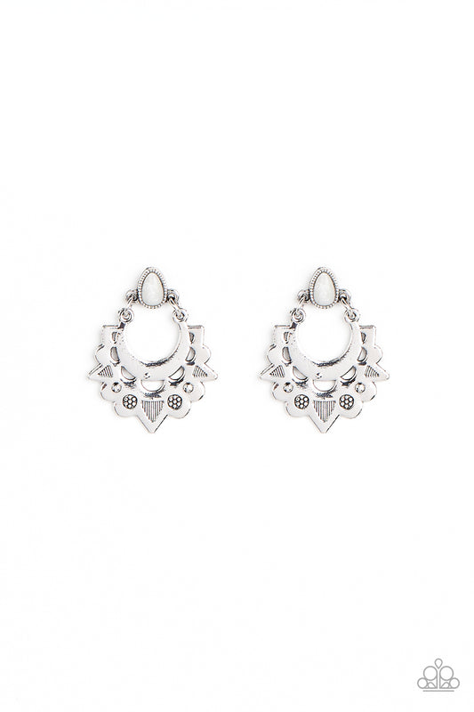 Earthy Zeal - White Earring