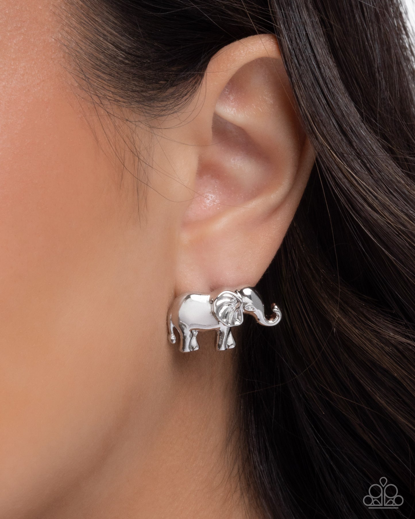 Elephant Eloquence - Silver Earring