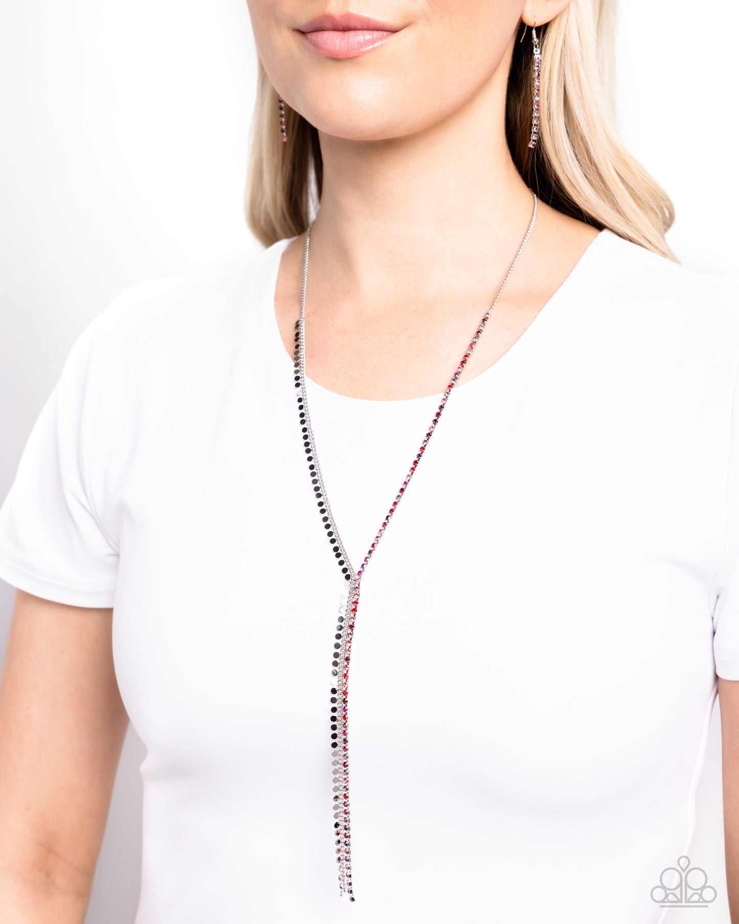 Elongated Eloquence - Red Necklace
