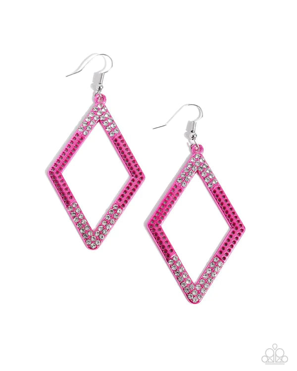 Eloquently Edgy - Pink Earring