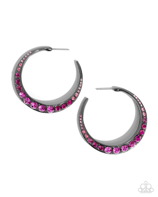 Embedded Edge - Pink Earring