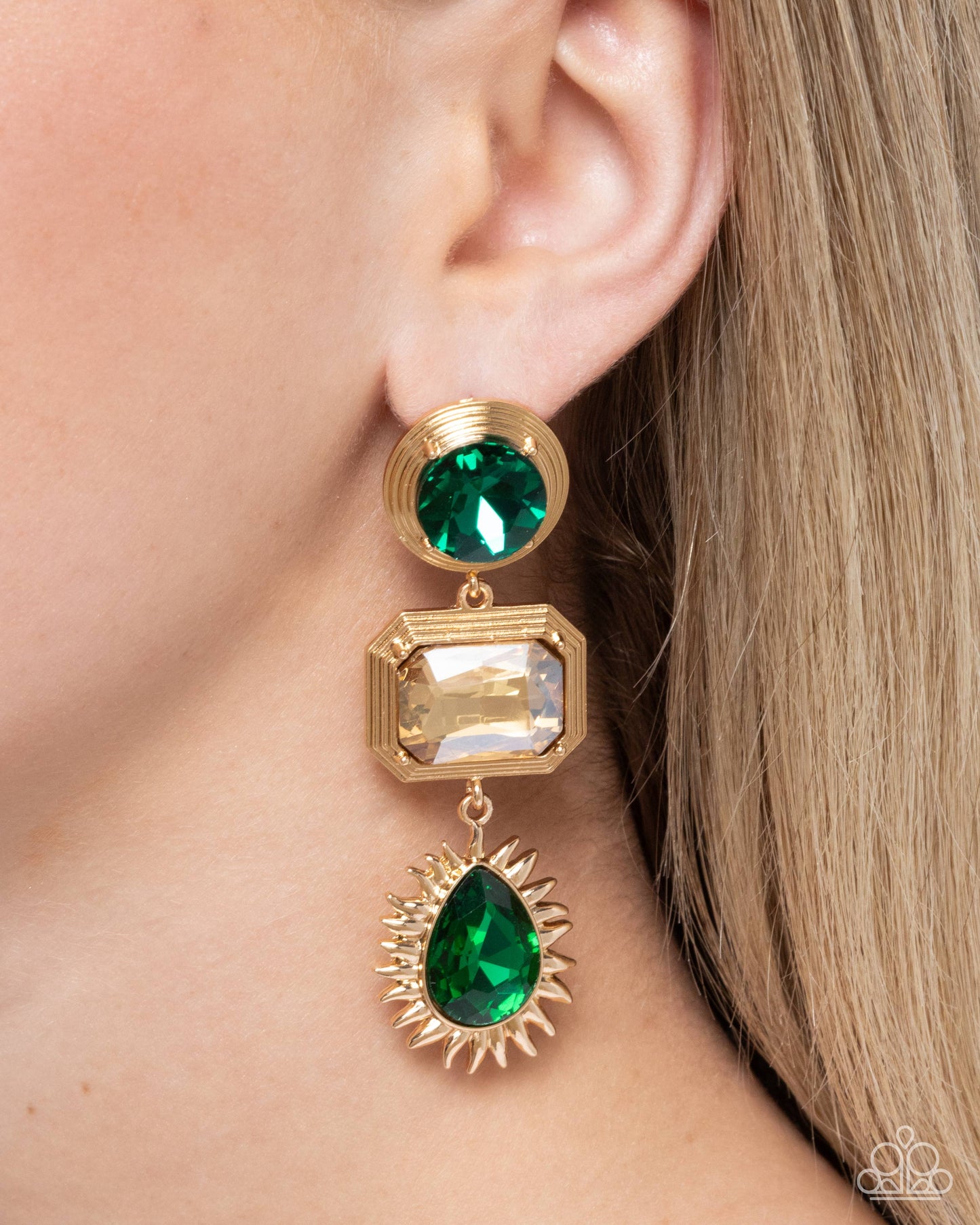 Entertaining the Thought - Green Earring