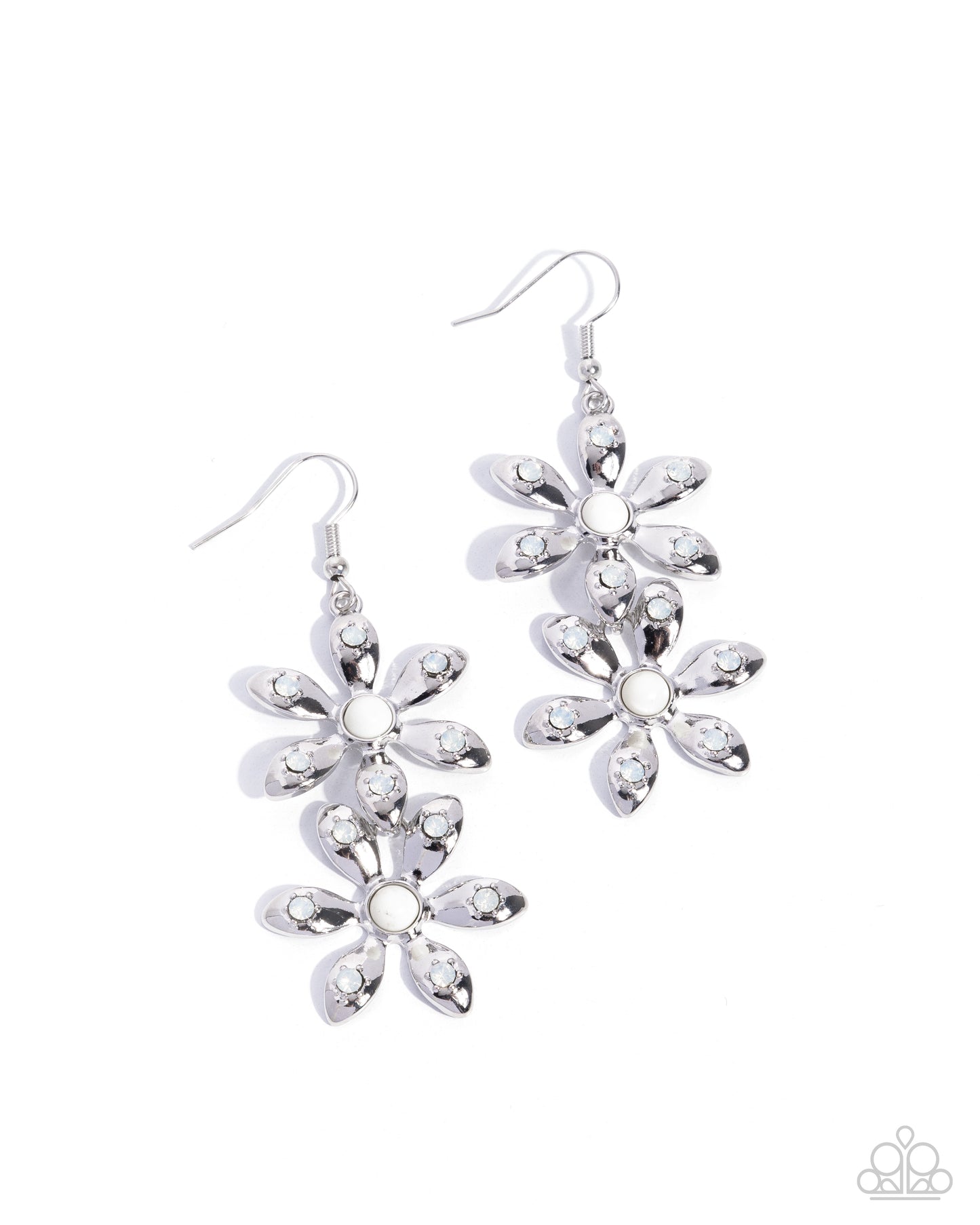 Fabulous Florals - White Earring