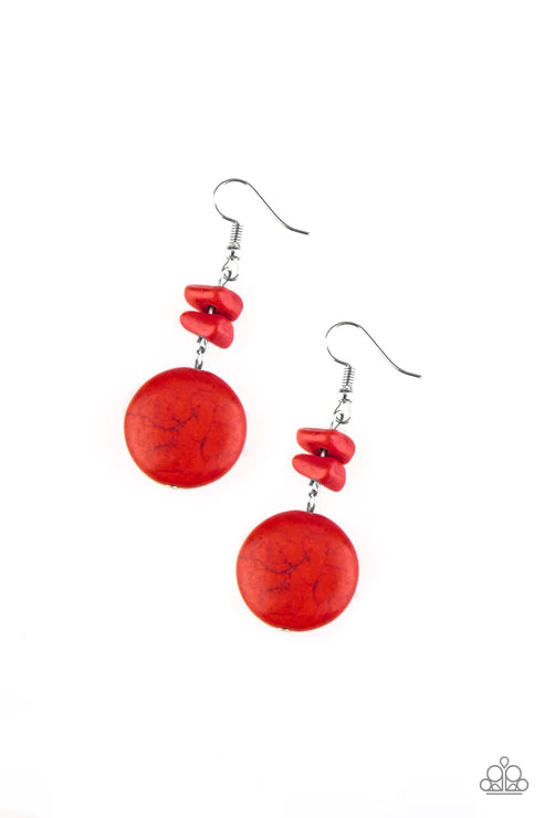 Fabulously Flintstone - Red Earring