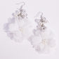 Fashionable Flower Girl - White Earring