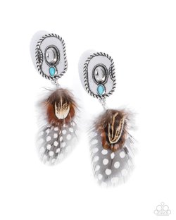 Feathered Fairy Tale - Brown Earring