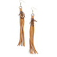 Feathered Festivity - Brass Earring