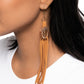 Feathered Festivity - Brass Earring