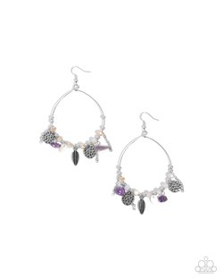 Feathered Fringe - Purple Earring