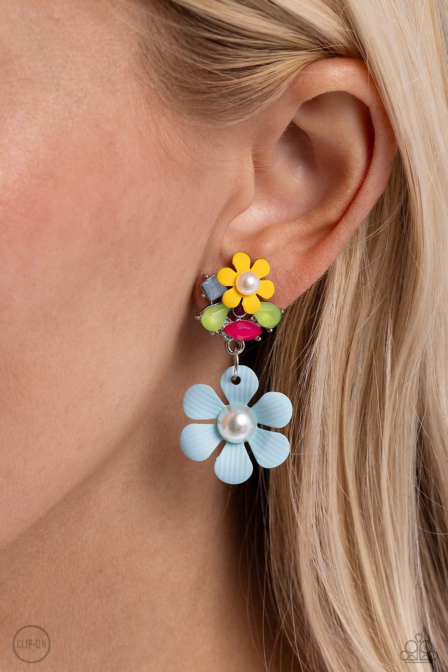 Festive Florals - Blue Earring
