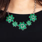 Flamboyantly Flowering - Green Necklace