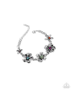 Floral Fate - Multi Necklace and Floral Fluke - Multi Bracelet - Complete Look