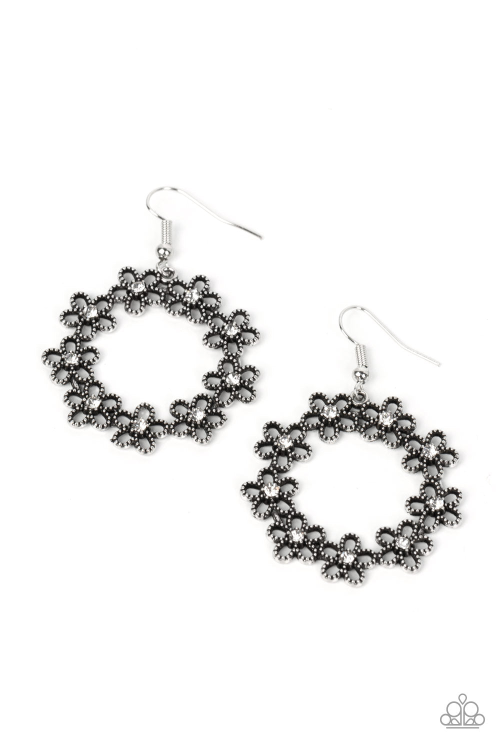 Floral Halos - White Earring