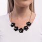 Flower Chain - Black Necklace