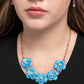 Flower Chain - Blue Necklace