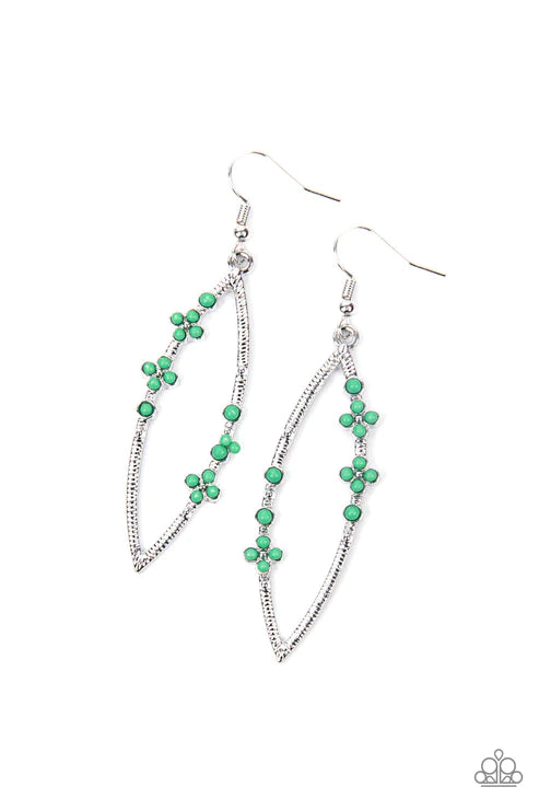 Flowery Finesse - Green Earring