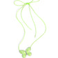 Fluttering Fervor - Green Necklace