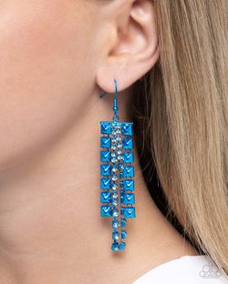 Forceful Fringe - Blue Earring