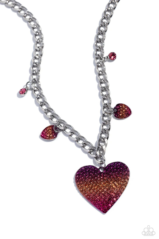 For the Most Heart - Pink Necklace