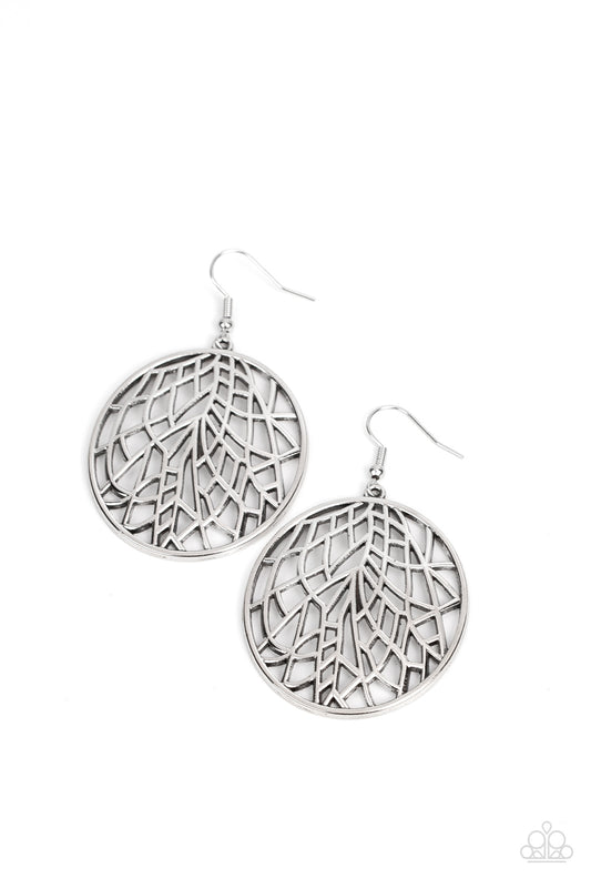Fractured Foliage - Silver Earring