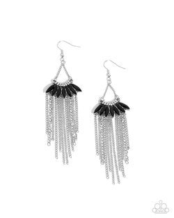 Fringe Feature - Black Earring