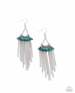 Fringe Feature - Green Earring
