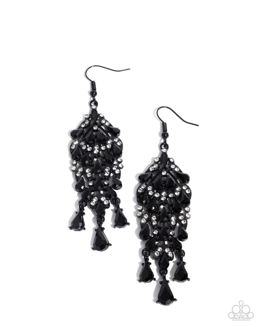 Fringe Film - Black Earring