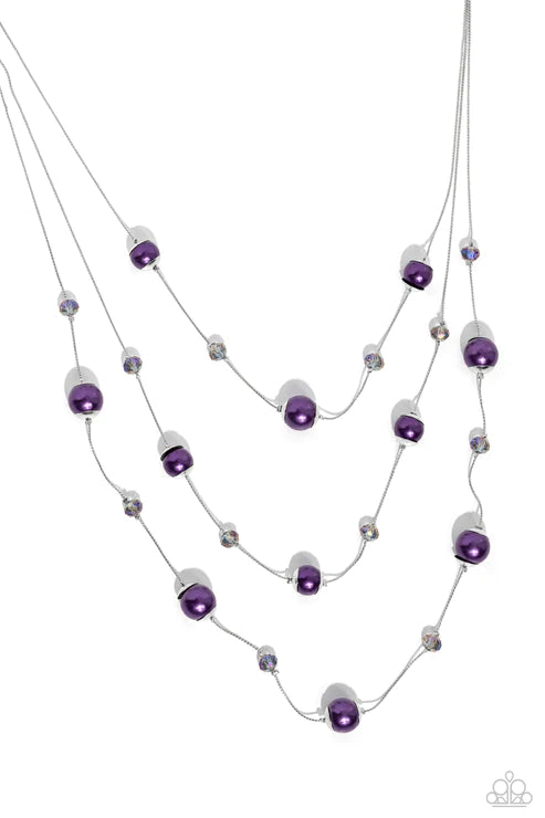 Glistening Gamut - Purple Necklace
