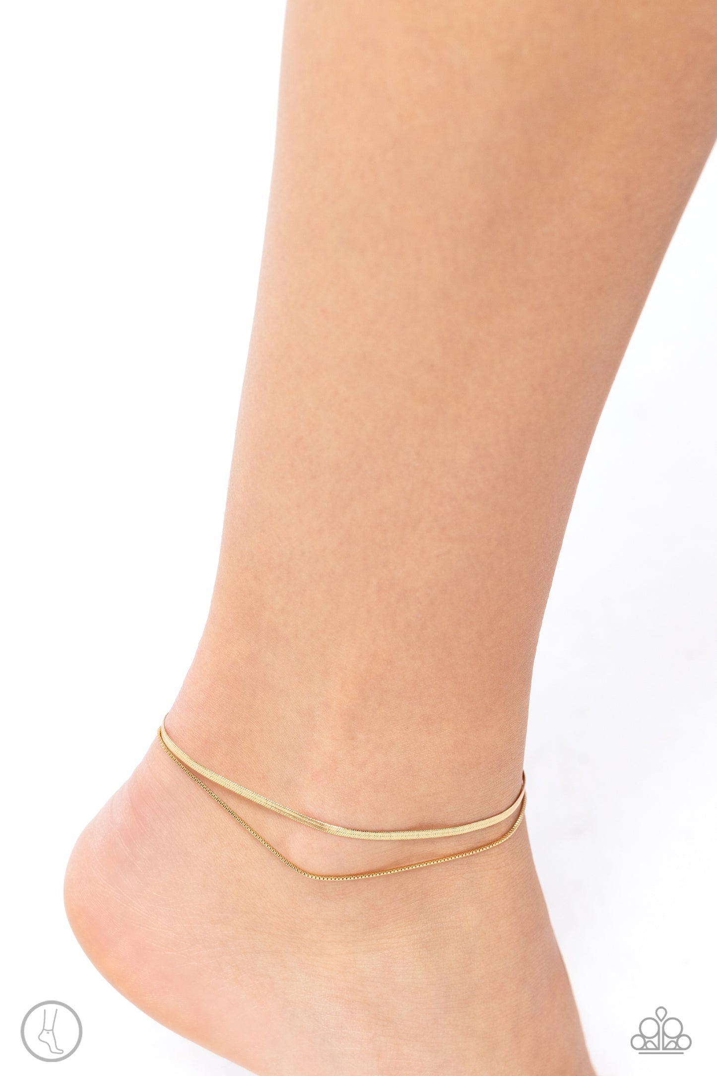 Glistening Gauge - Gold Anklet
