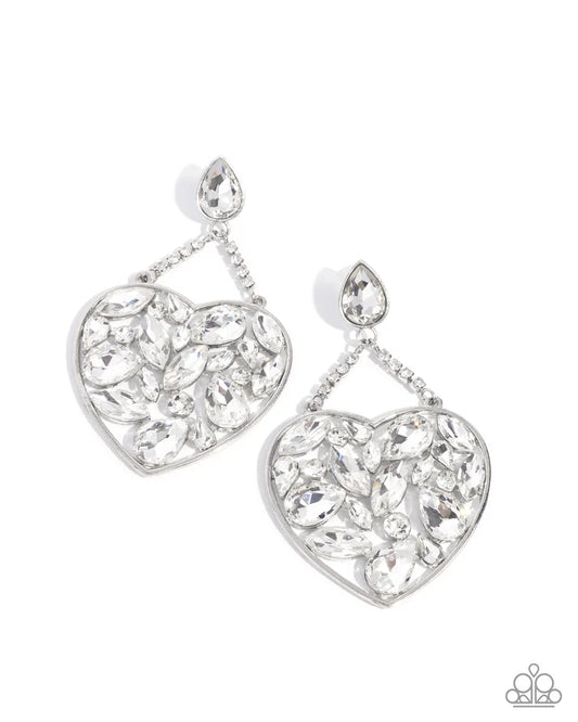 Glittery Gait - White Earring