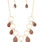 Golden Glimmer - Brown Necklace