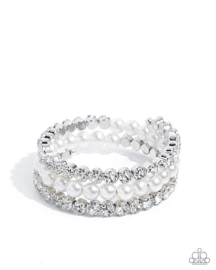 Grandiose Glitz - White Bracelet