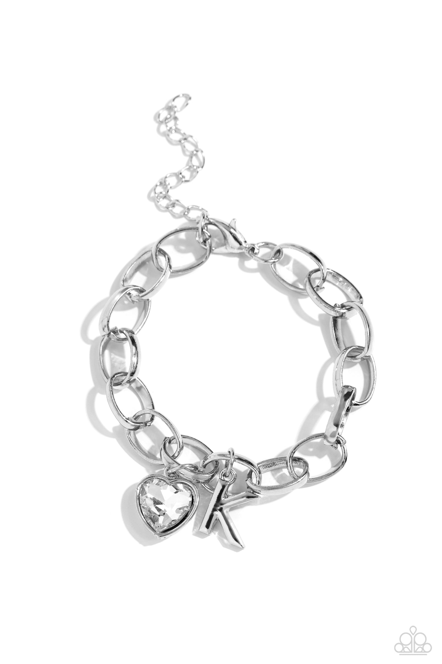 Guess Now It's INITIAL - K - White Bracelet