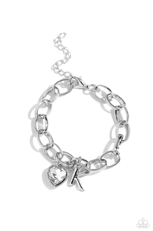 Guess Now It's INITIAL - K - White Bracelet