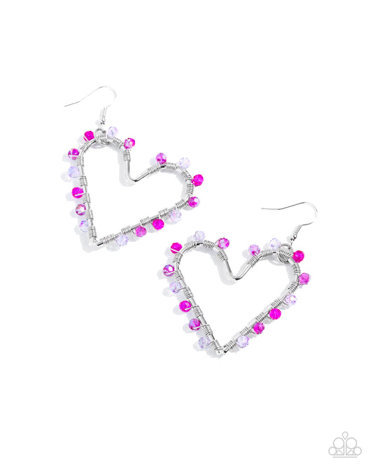 HEART of Your World - Pink Earrings