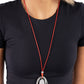 Hammered Hallmark - Red Necklace