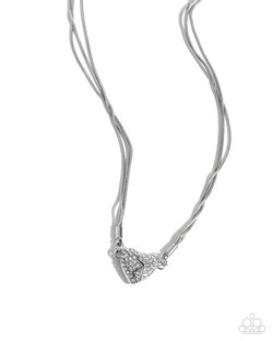 Heartbroken Bling - White Necklace