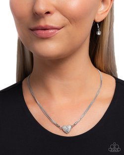 Heartbroken Bling - White Necklace