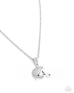 Helmet Headline - White Necklace