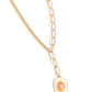 Hexagonal Hallmark - Brown Necklace