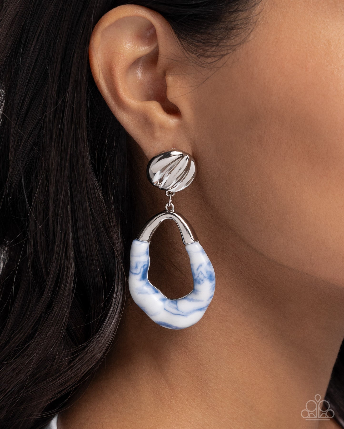 High-Sheen Swirls - Blue Earring